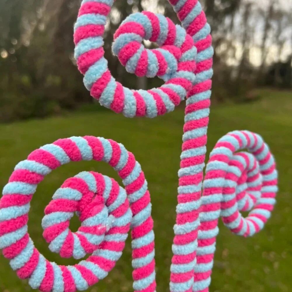Chenille Curl Spray 25.5 inch Christmas Trim a Tree DIY Arrangement Wreath Decor